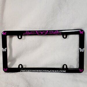 Sparkly Butterfly License Plate Frame